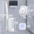 Disposable Toilet Brush， 2 Pack Toilet Wand and Holder with 54 Cleaner Refills Disposable Toilet Cleaning System Cleaner Pads for Toilet Bowl，Bathroom Cleaning，Sink，Bathtub - White
