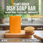 KELEBS 7 Dish Soap Bars | Citrus Essential Oil Formula | Natural & Organic Ingredients | Gentle on Hands | For Plant-Based Kitchens & Light Dishwashing | Biodegradable | No Overpour | Value Pack