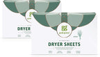 Grab Green Dryer Sheets, 160 Sheets, Vetiver Scent, Plant and Mineral Based, Compostable, Softens Fabrics, Reduces Static Cling and Wrinkles