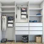 MAX Houser 3 Tier Shelf Hanging Closet Organizer, Space Saver,Closet Hanging Shelf with 2 Sturdy Hooks for Storage, Foldable (Grey)