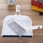 CLISPEED Mini Broom and Dustpan Set 2pcs, White Handheld Cleaning Brushes for Kitchen and Desktop, Compact Sweeping Tools for Home and Office Use