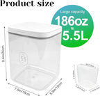 5.5L Large Capacity Container With One-Press Lid - Laundry Room Organization and Storage Decor - Airtight Dishwasher Pod Holder