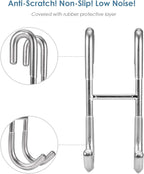 Simtive 14-Inch Shower Squeegee Set, Includes Shower Door Hook and Adhesive Hook, Squeegee for Shower Doors, Mirror and Window, Silver