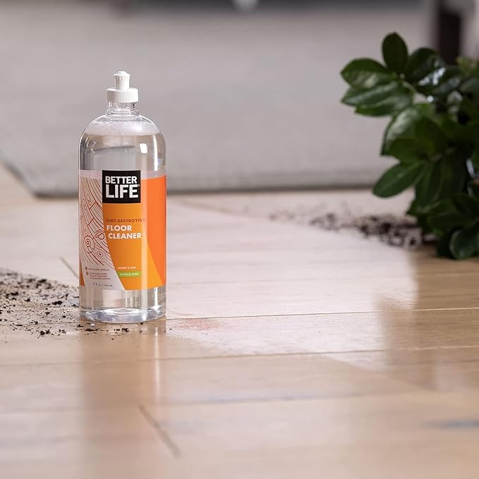 Better Life Floor Cleaner - Liquid Multipurpose Cleaner for Wood, Tile, Laminate, Vinyl, Bamboo - Hardwood Floor Cleaner for Mopping - Citrus Mint 32oz