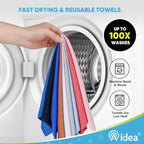 AIDEA Microfiber Cleaning Cloth Roll, Shop Towels 165 Sheets(3 Roll), Tear Away Reusable Paper Towels, White Rags for Bars, Cleaning Rags for Automotive, Mechanic, Workshops, House, 11×9"