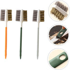 PRETYZOOM 3 Pcs Double-Ended Kitchen Cleaning Brush Set Mini Wire Brush for Gas Stove Cooktop Cleaning Stainless Steel Bristles for Dorm Home Use