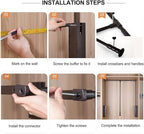 Pull Down Closet Rod for Hanging Clothes, Retractable Wardrobe Hanger for Cabinet Inside Width 35"~47.2", Aluminium alloy Tubing with Plastic Housing, 44 lb Weight Rating