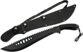 Szco Supplies 21” Full-Tang Curved Sawback Machete with Cord-Wrapped Handle, 420 Stainless Steel Blade, and Nylon Sheath for Camping, Hiking, and Survival