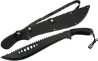 Szco Supplies 21” Full-Tang Curved Sawback Machete with Cord-Wrapped Handle, 420 Stainless Steel Blade, and Nylon Sheath for Camping, Hiking, and Survival