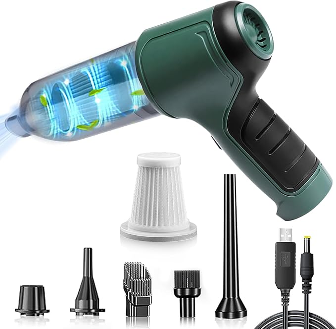 Handheld Cordless Vacuum Cleaner for Car & Home, 10000Pa Strong Suction Mini Dust Buster, Rechargeable 3-in-1 Portable Vacuum with Crevice Tool - Pet Hair, Keyboard, Carpet, Stairs (Lightweight)
