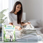 MorningRain Eco-Safe Laundry Detergent Sheets - Ingredients from Finland, Natural Scent, Bio-Enzyme Formula, Power clean, 30 Sheets (Up to 60 Loads) - Non-Toxic, Preservative-Free, Designed in USA