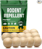 Rodent Repellent Balls Indoor/Outdoor Mice Repellent Indoor, Rat Repellent for Outside, Outdoor Mouse Repellant, Peppermint Balls for Rodents, Rat Repeller for Car Engines 12Pack