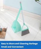 Small Broom and Dustpan Set, Household Mini Broom and Dustpan Set, Mini Broom and Cleaning Set Suitable for Various Small Areas. (Blue)