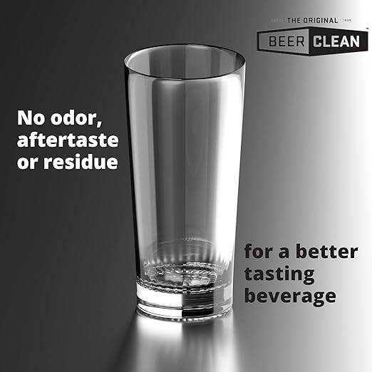 BEER CLEAN 990224 Low Suds Glass Cleaner, Restaurant Barware & Glassware Cleaner for Auto Brush, Powder Packets, 0.5-Ounce (Pack of 100)