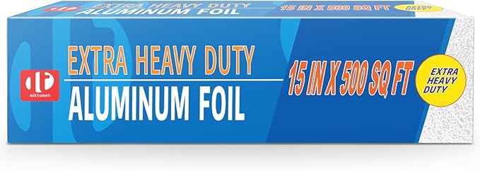 Superior Extra Heavy Duty Aluminum Foil 500 Sq Ft(15 In Wide) with about 30% More Thicker than Regular Heavy Duty Foil, Pack of 1