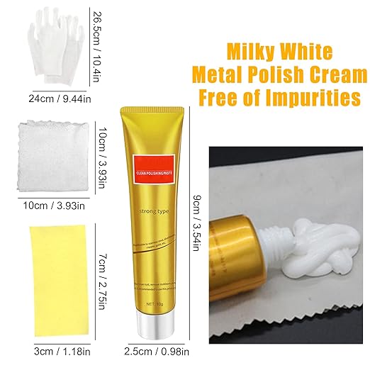 Instashine Metal Polish Cream, Ultimate Metal Polish Cream, All Metal Polish Cream, Instashine Metal Polish, Ultimate Metal Polishing Cream for Stainless Steel/Aluminum/Brass/Copper (10Pcs)