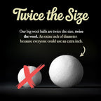 XXL 3.75in Wool Dryer Balls – Twice The Size of XL | 100% Organic New Zealand Wool | Shorten Drying Time | Reduce Static & Wrinkles Fast (by BigWoolBalls) (XXL Mega Size, 3.75in Diameter)