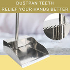 3 Pack Stainless Steel Dustpan Metal Dustpan with Handle Heavy Duty Dust Pan Upright Dust Pan for Home Office Lobby