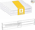 8 Pcs Drawer Dividers for Clothes, 3.15" High 11.34"-19.69" Adjustable Expandable Dresser Drawer Organizer, Clear Plastic Separators for Dresser, Baby Clothing (8, clear)