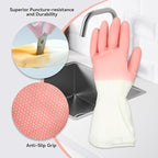 Rubber Dishwashing Gloves 6 Pairs, Rubber Cleaning Gloves for Household Washing Dishes Cleaning Gardening, Colorful Non-Slip Dish Gloves for Women Men Medium