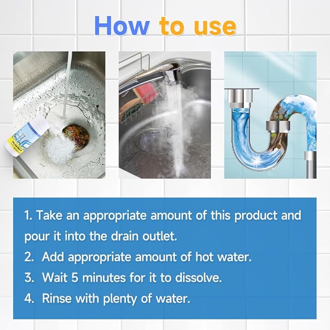 2025 New Sink Drain Cleaner, Sink and Drain Cleaner, Multi-functional pipe unclogging agent, Powerful Sink Cleaner for Kitchen and Pipes Cleaning Tool (1pcs)