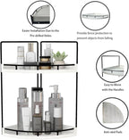 Dorhors 2-Tier Rustic White Corner Bathroom Shelf