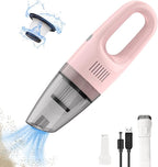 Portable Handheld Vacuum Cleaner Cordless, Cleaner for Dirt Home Pet Hair, Car Interior Dust, Power Suction Lightweight Stylish Hand Vacuum (Pink)
