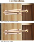 Supforce 16.5" Valet Rod for Closet Pull Out, Retractable Slide Out Valet Rod Closet Organization, Aluminum Valet Clothing Hanger Rods Perfect for Suits, Dresses & Freshly Pressed Clothes, Gold