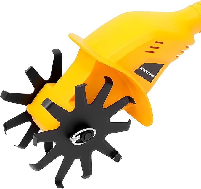 20V Cordless Tiller Cultivator,250RPM Handheld Electric Garden Tilling Tool with Extendable Pole, Mini Portable Rechargeable Battery Powered Tiller Rototillers for Gardening Farm Soil Cultivation