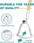 Hula Hoe Stirrup Hoe Mini for Weeding Action/Scuffle Loop Hoe Garden Tool 16Inch Hardwood Handle Push Pull Oscillating Hoe Gardening Weeder Cultivator Handheld for Cutting Weed Roots Loosening Soil