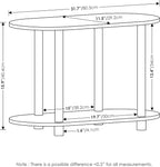 Furinno Turn-N-Tube No Tools Modern Oval Side Table, White/Virgin White