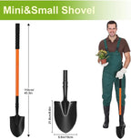 Small Shovel 43.3Inch Durable Metal Shovel for Digging Small Spade Shovel Garden Shovel for Gardening Digging Camping Farming and Outdoors, Orange