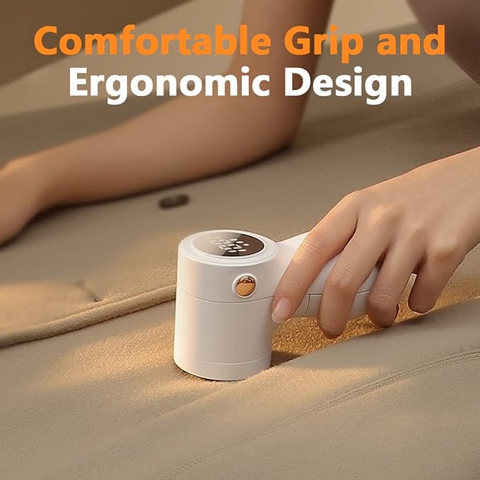 𝗥𝗲𝗰𝗵𝗮𝗿𝗴𝗲𝗮𝗯𝗹𝗲 Fabric Shaver, coldSky Lint Remover for Clothes with 3 Replaceable Blades, Electric Lint Shaver with Digital Display, 3-Speeds Defuzzer for Removing Fuzz and Pill from Sweater