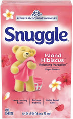 Snuggle Dryer Sheets (80 Sheets, Pack of 4, Island Hibiscus Relaxing Paradise)