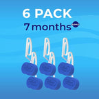 Toilet Bowl Cleaner Rim Hanger, 6 Count Automatic Bowl Toilet Cleaner, Cleans and Freshens Toilet Bowl, Ocean Scent - 7 Month