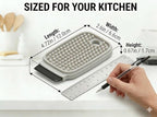 3-in-1 Silicone Dish Sponge - BPA-Free Food-Grade Cleaning Brush with Dual-Sided Scrubber & Scraper, Hanging Hole Fast-Dry Reusable for Dishes/Fruits/Vegetables (Grey 1PCS)