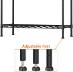 Soywey 3-Shelf Adjustable Heavy Duty Storage Shelves,36" Wx14 Dx35.8 H Metal Organizer Wire Rack for Laundry Bathroom Kitchen Pantry Closet Garage Shelving Black