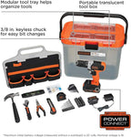 BLACK+DECKER 20V MAX Drill with Home Tool Kit, 64-Piece (BCKSB62C1)