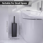 DOWRY Toilet Bowl Brush and Holder for Bathroom, Deep Cleaning Toilet Brush and Holder Set with Long Handle, Hidden Toilet Bowl Brush with Replaceable Head,Modern Decor Black Square 2PCS
