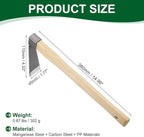 HARFINGTON Garden Hoe 15" x 4.33" Steel Hoe Garden Tool Anti-Rust with Non-Slip Wooden Handle Edger Weeder Shovel for Backyard Loosening Farm Planting Weeding