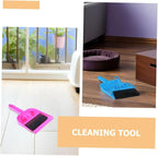 Mini Dustpan and Brush Set for Small Pets Cage Cleaning, 10pcs Bright Pink and Blue, Handheld Mini Broom and Dustpan for Hamsters, Chinchillas, Hedgehogs, and Reptile Habitat