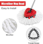 Spin Mop Replacement Handle, 2 Pack Mop Head&Base Scrub Brush 4-Section 30-to-58 inch Mop Replacement Stick Compatible with Ocedar Mop Handle for Easy Wring Mop Refills