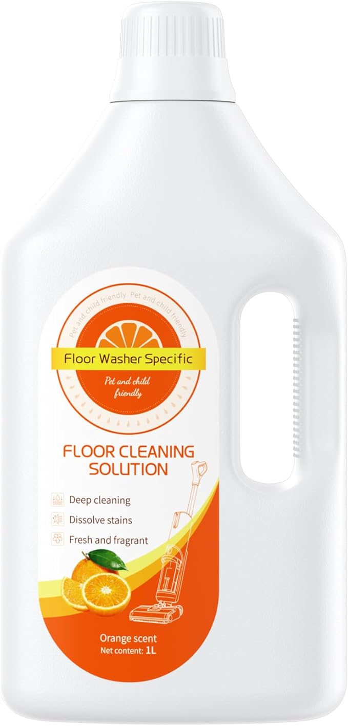 Floor Cleaning Solution Compatible With Tineco/Bissell/Dreame And Shark, Fragrance Deodorization, Deep Cleans for Multiple Hard Floors, Suitable With Cordless Wet/Dry (【Sweet Orange】, 2.51 Liter)