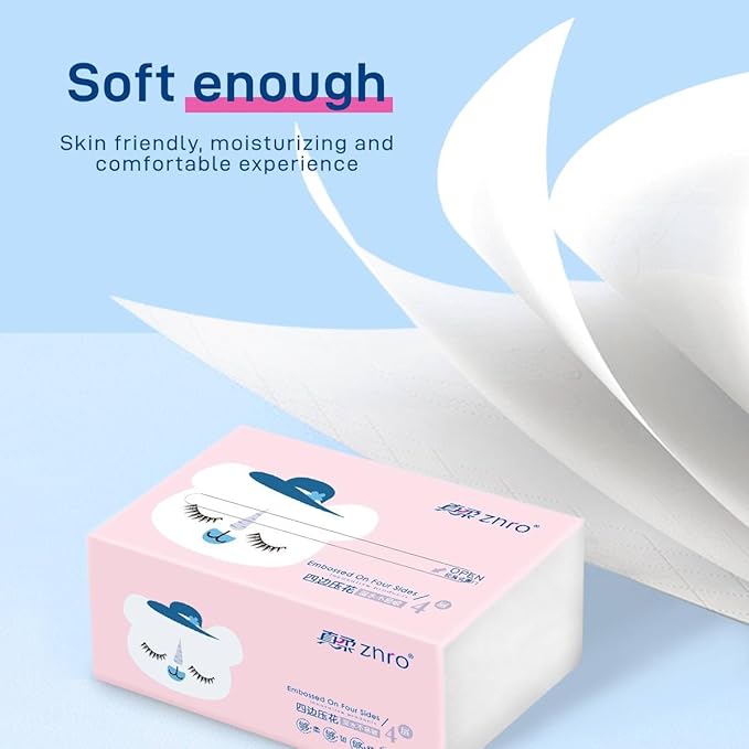 200 Dryer Sheets (6.4"x9") w/Easy-to-Dispense Box to Drive Clothes Ultra Soft & 200 Pulls ZNRO Powder Free Lint Free Paper Facial Tissues Super Soft 4-Ply 6.1"x6.9" w/Compact Pink Plastic Packaging