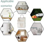 2 Pack Wall Hanging Storage Basket,Wall Hanging Organizer Bags with Pockets, Wall organizer Storage for Dormitory Bathroom Bedroom Kitchen(White-upgraded)