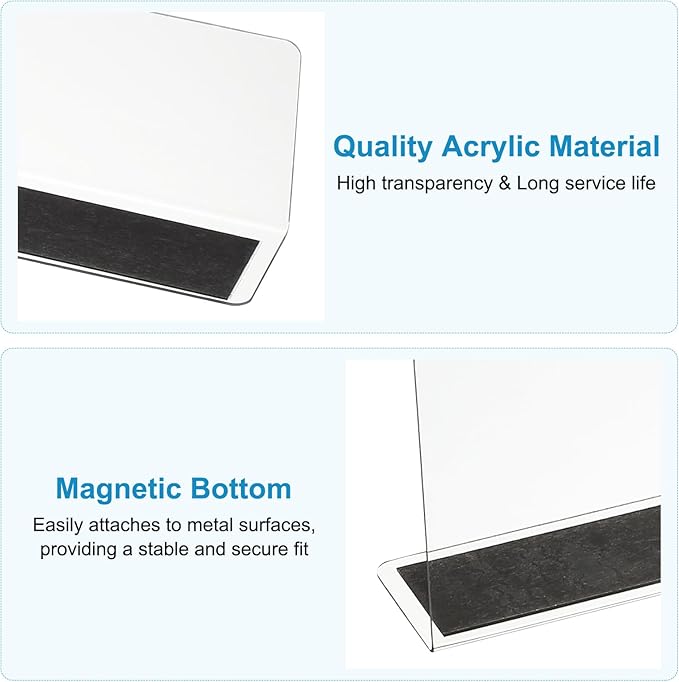 PATIKIL 4 Pack Shelf Dividers for Closet Organization, 9.9x1.2x2.4 Acrylic Magnetic Closets Separator Kitchen Cabinet Shelves Under Bed Blocker for Bedroom Kitchen Office, Clear