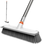Floor Scrub Brush with Long Handle, Stiff Bristles Deck Brush, BITOPE Multi-Purpose Heavy Duty Hardwood Floor Scrubber, Cleaning Concrete Balcony Patio Garage Outdoor/Indoor