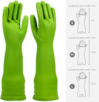 Rubber dishwashing gloves 3 or 6 Pairs for kitchen,Cleaning washing dish gloves long for household reuseable durable.