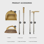 Long Handled Broom and Dustpan Set, 88cm Indoor Broom with Dustpan Combo Set, Durable & Versatile, Long Handle with Upright Stand for Home, Office, School Accessory for Kitchen, Dorms, Bathroom