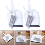 DOITOOL Mini Broom and Dustpan Set 2pcs Household Cleaning Brush for Kitchen and Desktop, White Mini Handheld Sweeping Tools for Home Cleaning Accessory